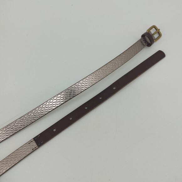 J. Crew Factory Metallic Skinny Belt Fashion Glam Preppy Small - Picture 3 of 8